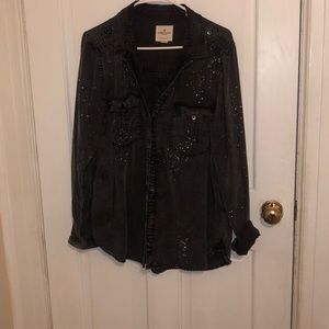 Acid wash button down- vintage